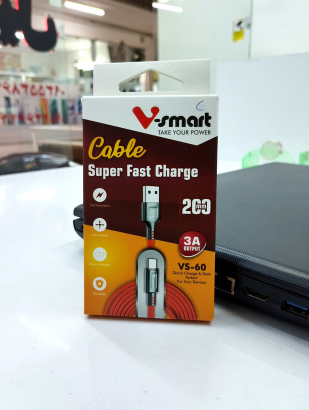 کابل تبدیل USB به MicroUSB وی اسمارت پاوربانکی طول 0.2 متر