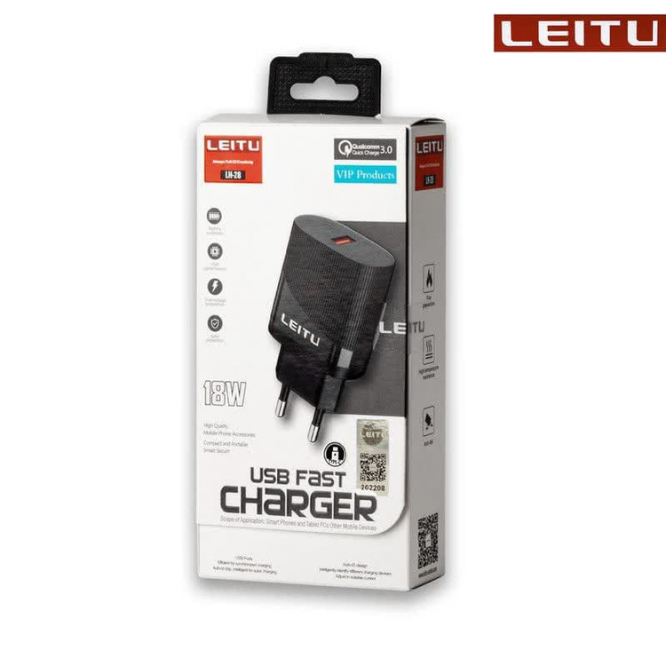 شارژر دیواری 18 وات لیتو مدل LH-28 همراه با کابل Type-C
