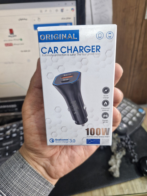 شارژر فندکی فست شارژ QC3.0 PD 3A 100w و usb