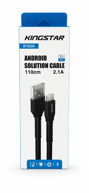 کابل تبدیل USB به microUSB کینگ استار مدل K103A طول 1.1 متر