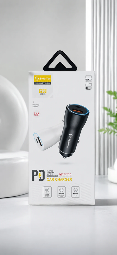 شارژر فندکی فست شارژ Soloffer fast charger