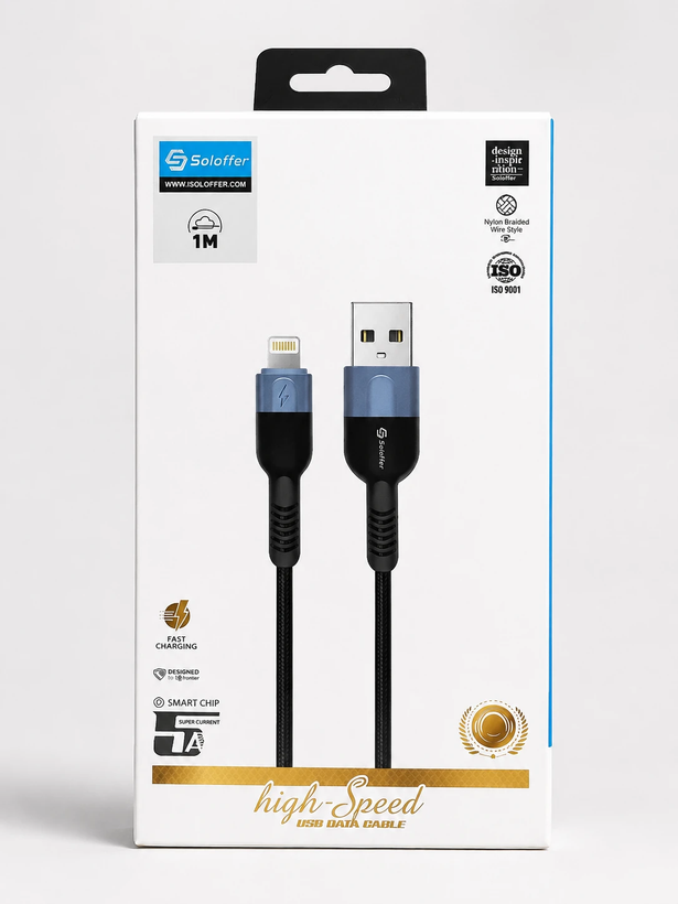 کابل فست شارژ لایتینگ Soloffer