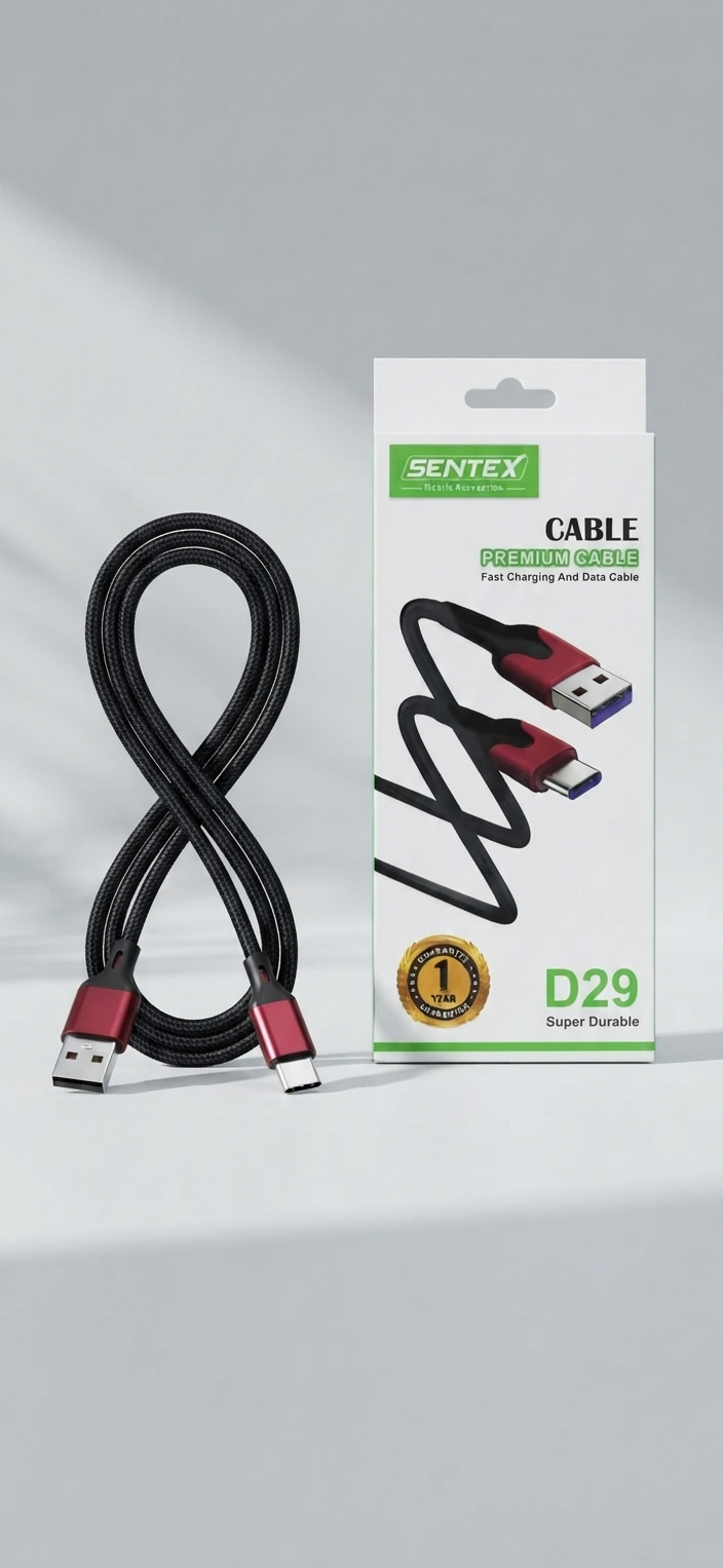 کابل تبدیل USB به USB-C سنتکس مدل D29 طول 1متر
